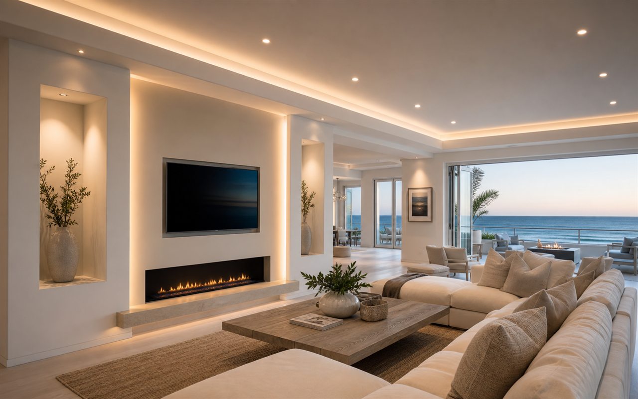Architectural smart lighting in a refined living space